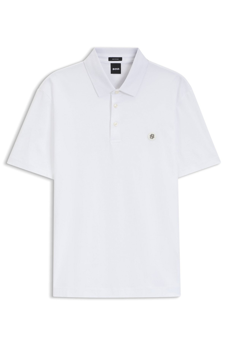 MERCERIZED-COTTON POLO SHIRT WITH DOUBLE MONOGRAM 1