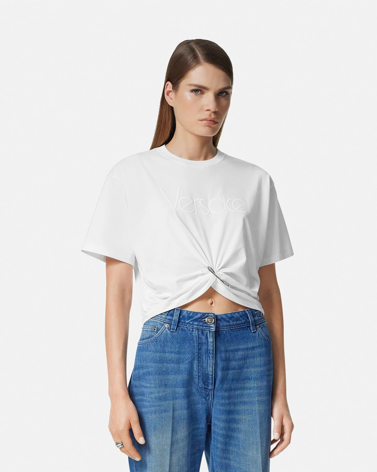 1978 Re-Edition Logo Safety Pin Crop T-Shirt - 4