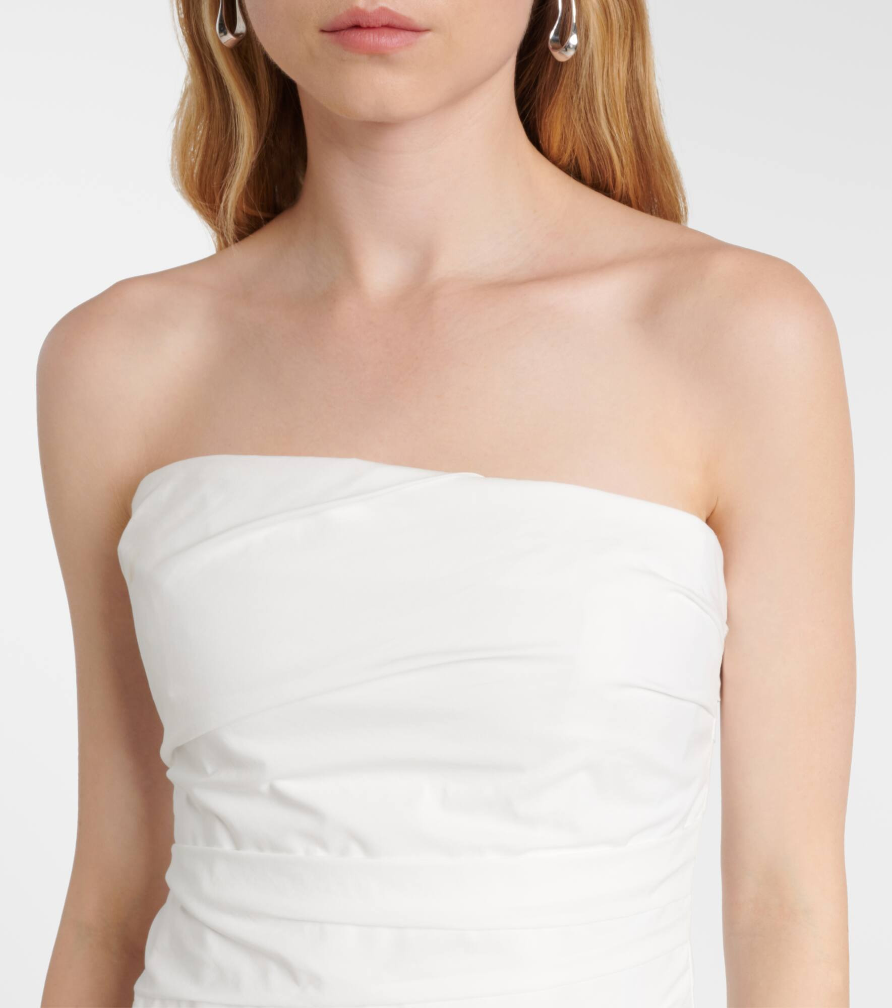 Arie strapless cotton-blend midi dress - 4
