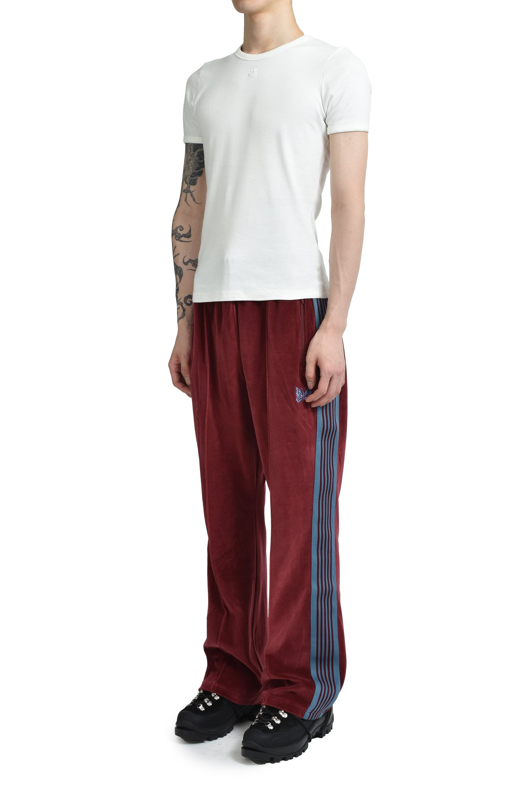 BOOT-CUT TRACK PANT - C/PE VELOUR / BUR - 4