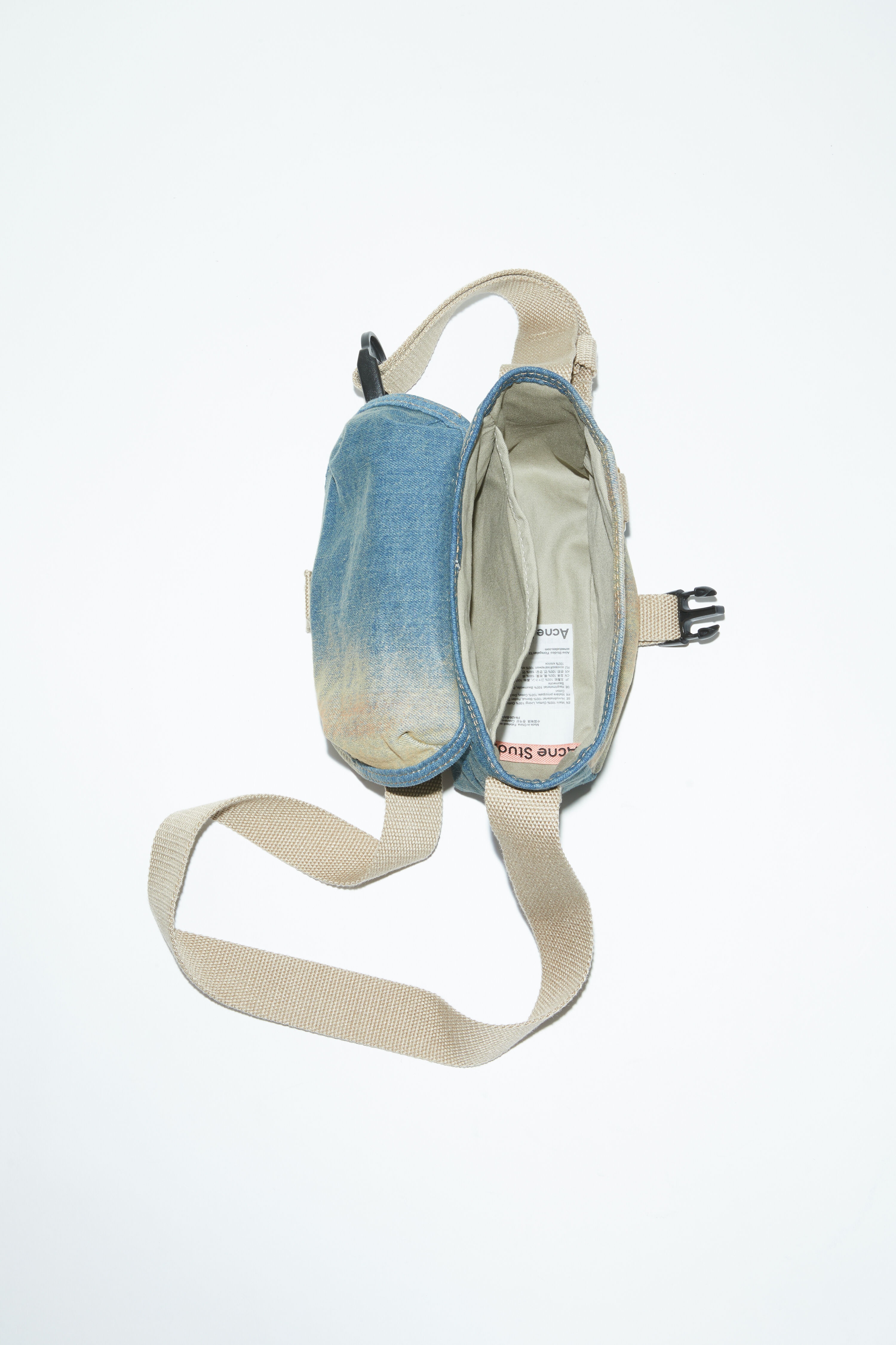 Mini messenger bag - Light blue/beige - 5