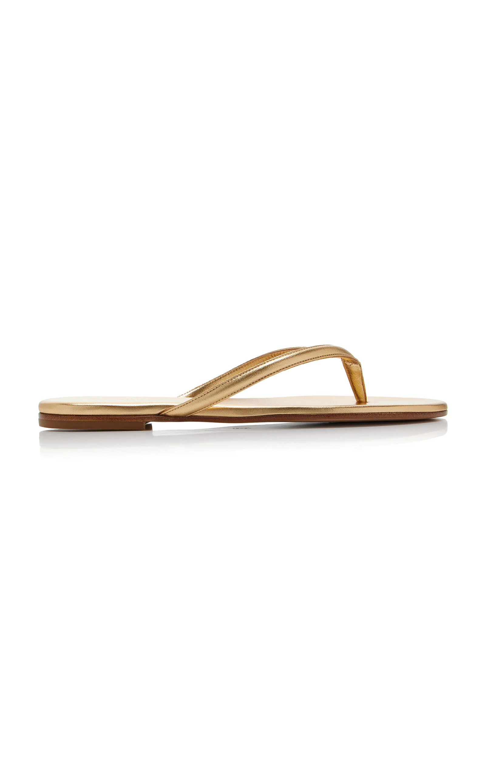 Calypso Metallic Leather Thong Sandals gold - 1