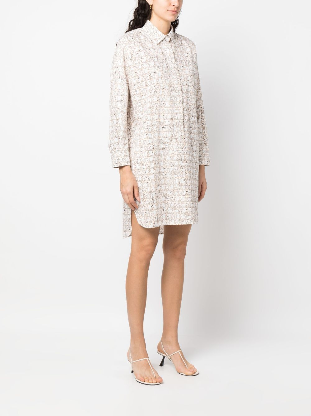 all-over logo-print shirt dress - 3
