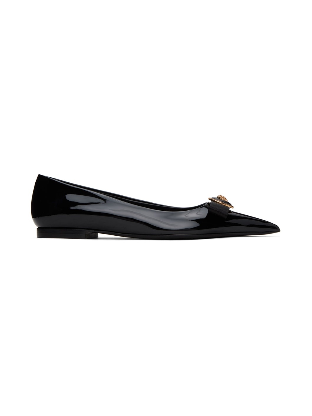 Black Gianni Ribbon Ballerina Flats - 1