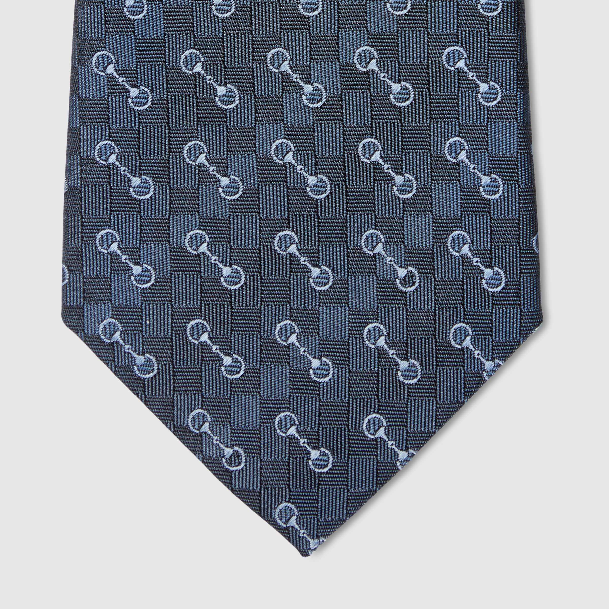 Horsebit silk jacquard tie - 2