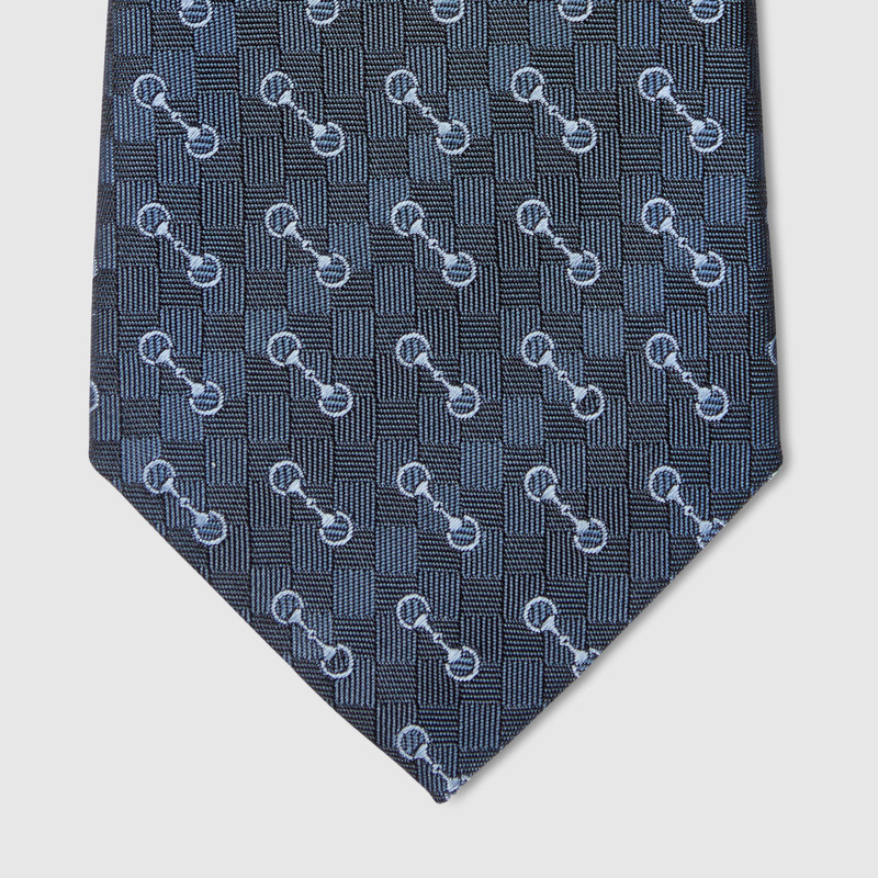 GUCCI Horsebit silk jacquard tie outlook