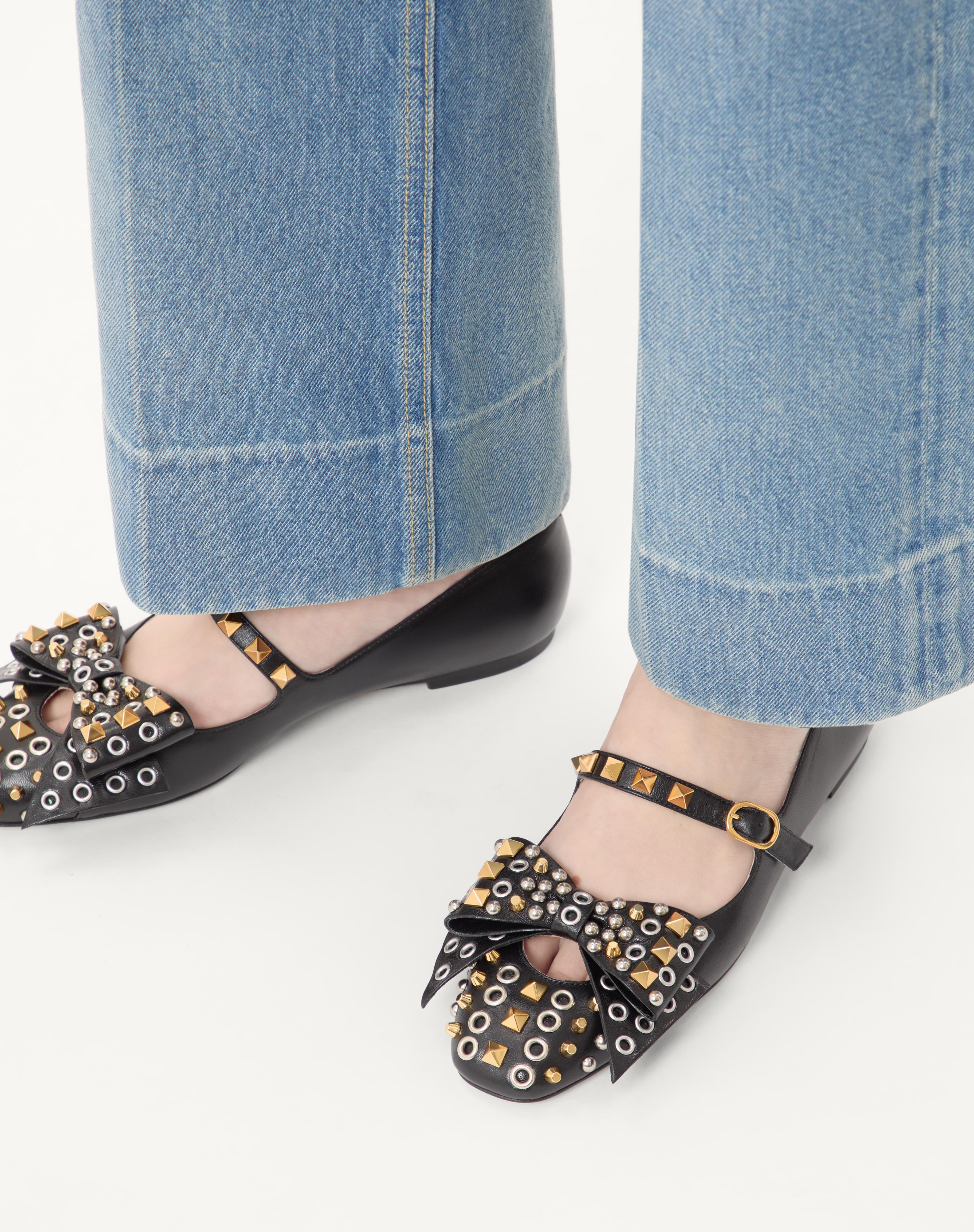 MARY-JANE BOWOW BALLERINA IN KIDSKIN WITH STUDS - 2