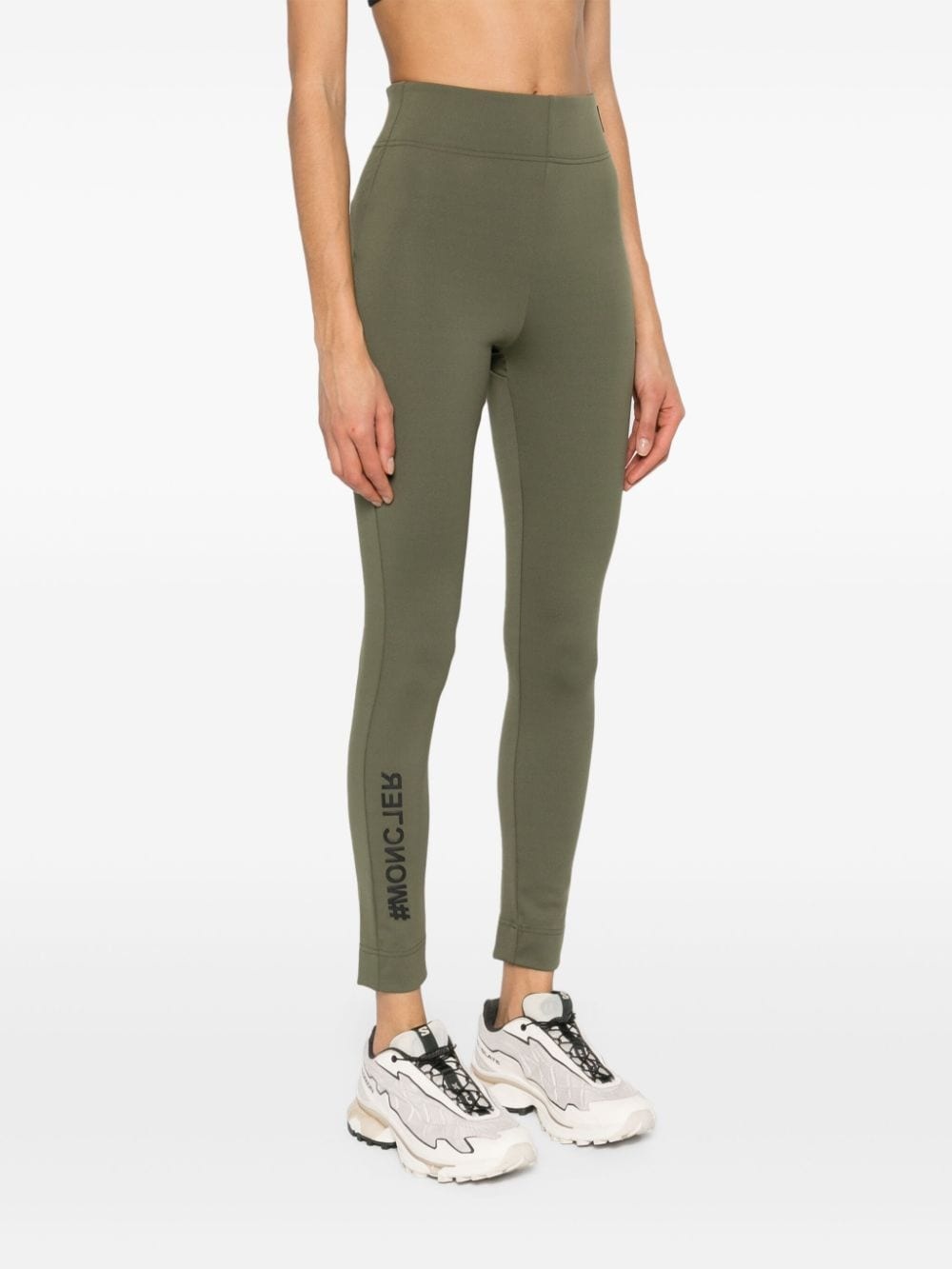 high-waist rubberised-logo leggings - 3