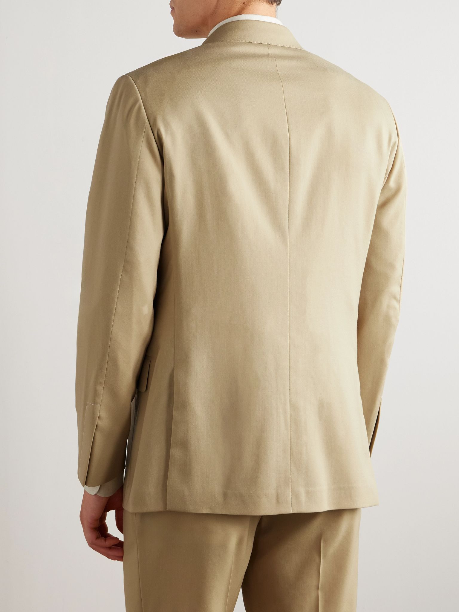 Kent Double-Breasted Wool Suit Jacket Beige - 3