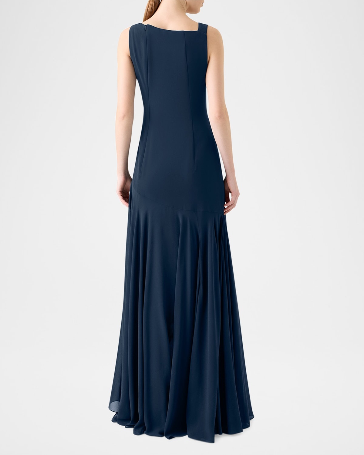 Studded Sleeveless Asymmetric Flared Maxi Dress - 3