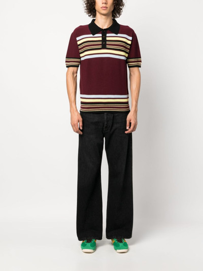 WALES BONNER Wander striped wool polo shirt outlook