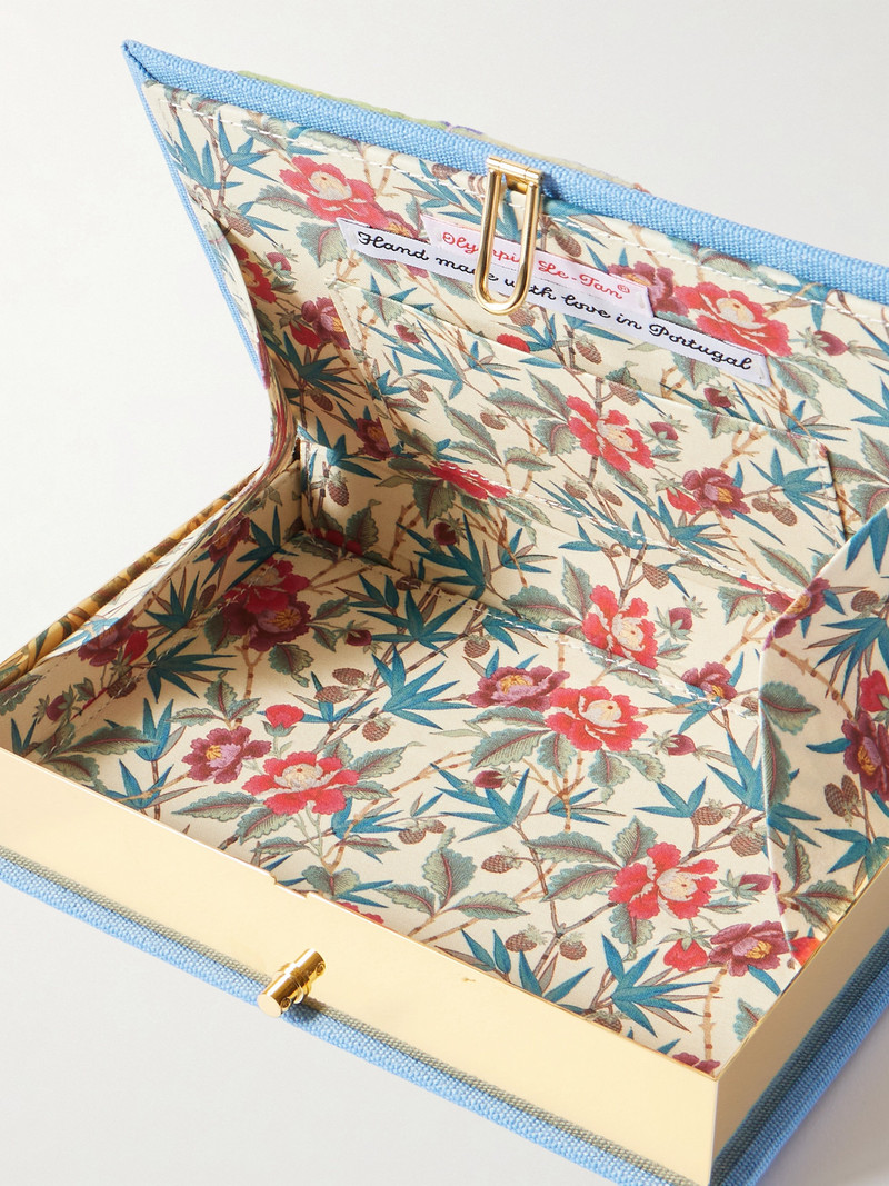 Provence Embroidered Appliquéd Canvas Clutch 5