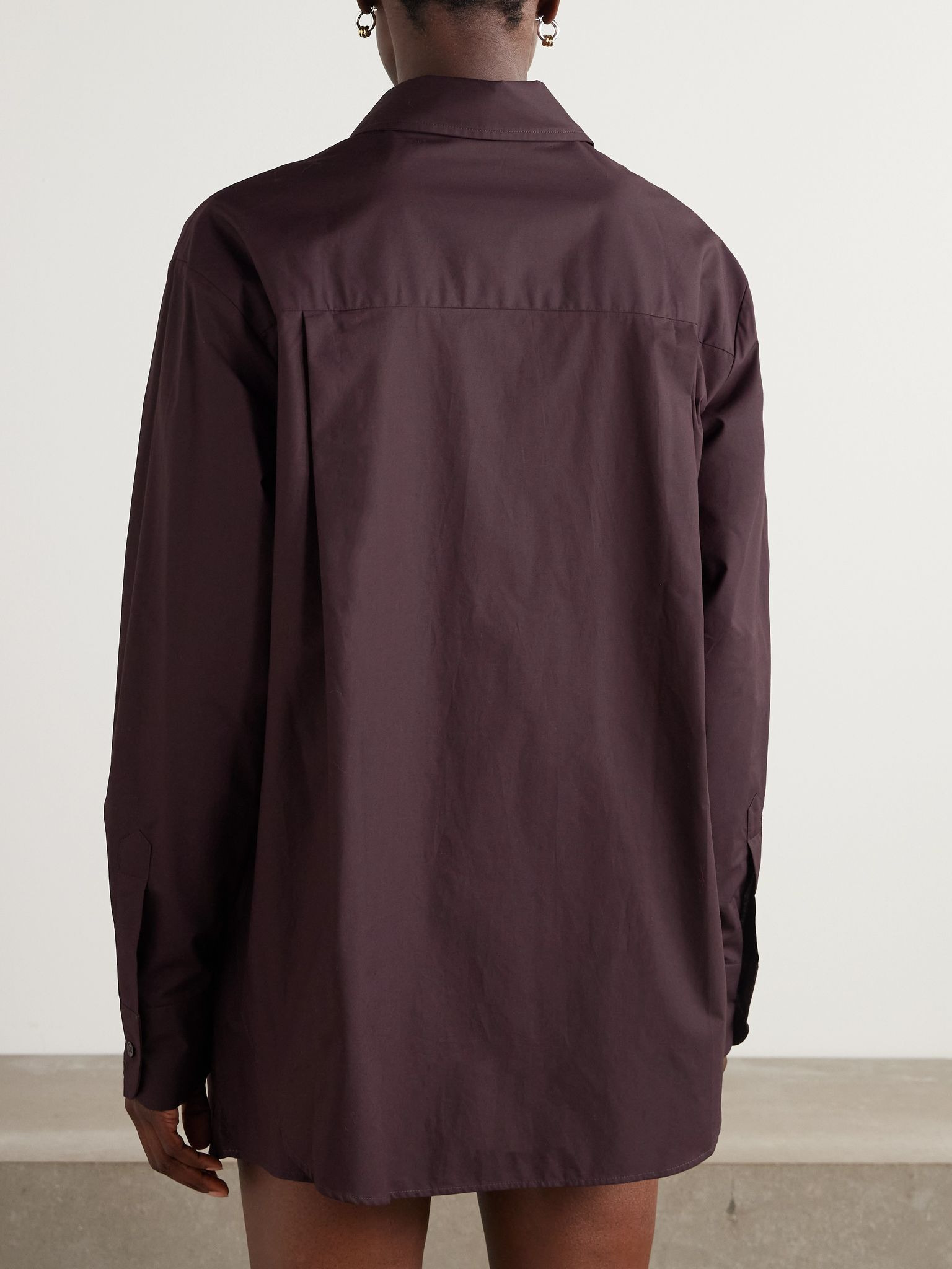Lui organic cotton-poplin shirt Dark purple - 4