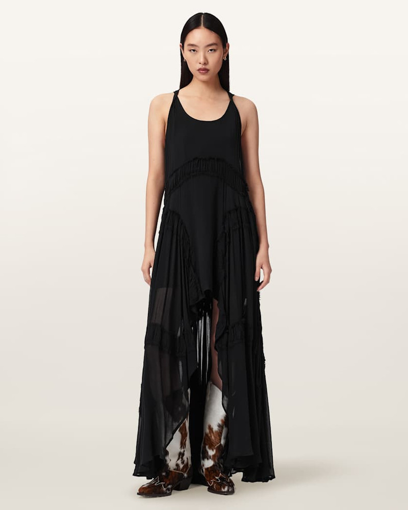 ALLSAINTS DORINA SLEEVELESS RUCHED MAXI DRESS outlook