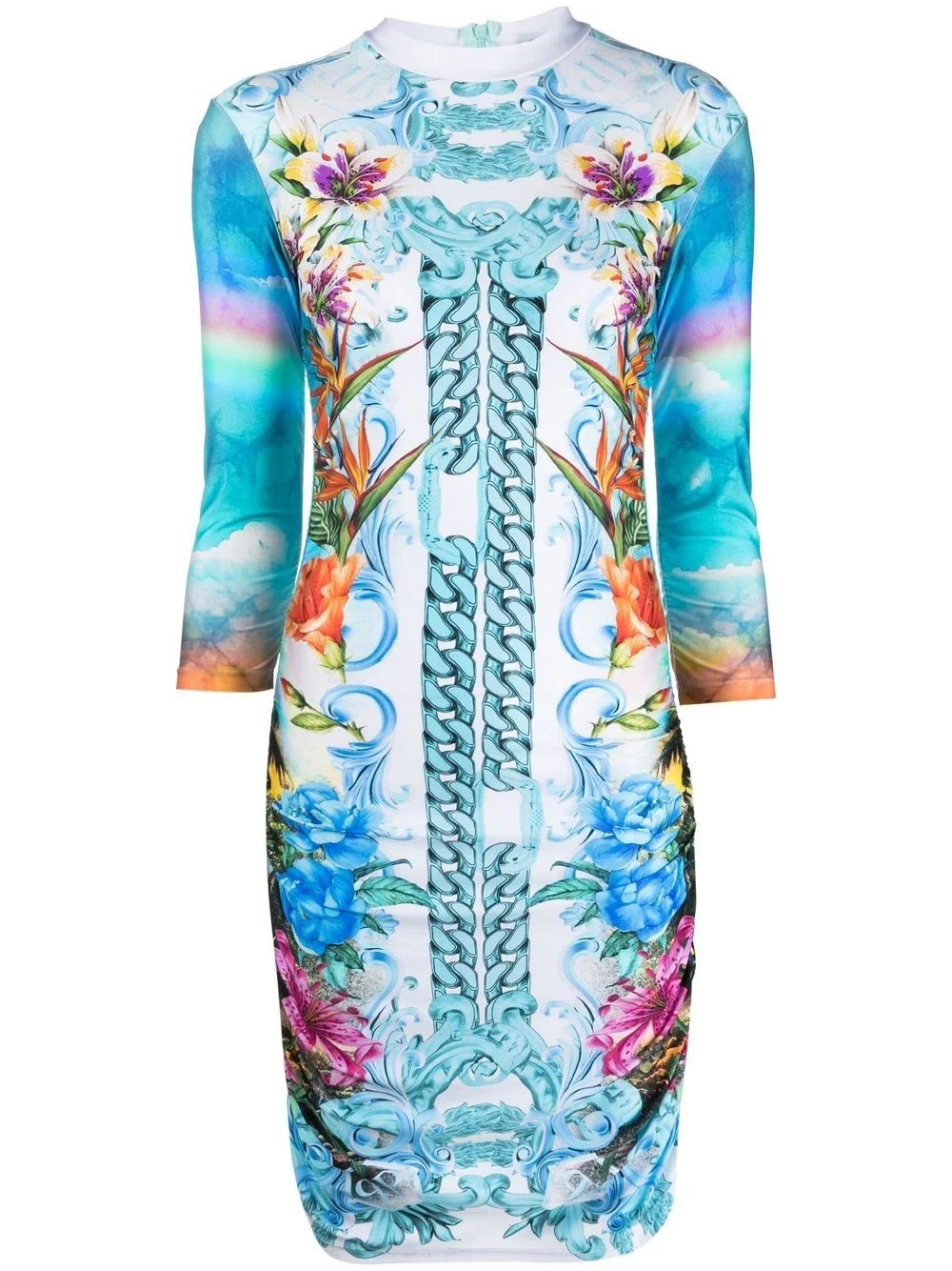 Hawaii-print mini dress - 1