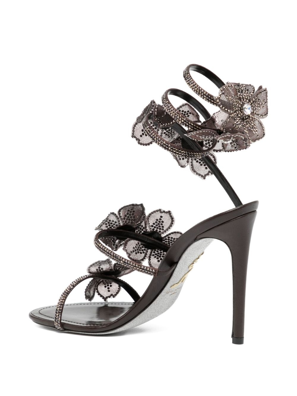 110mm crystal-flower sandals - 3