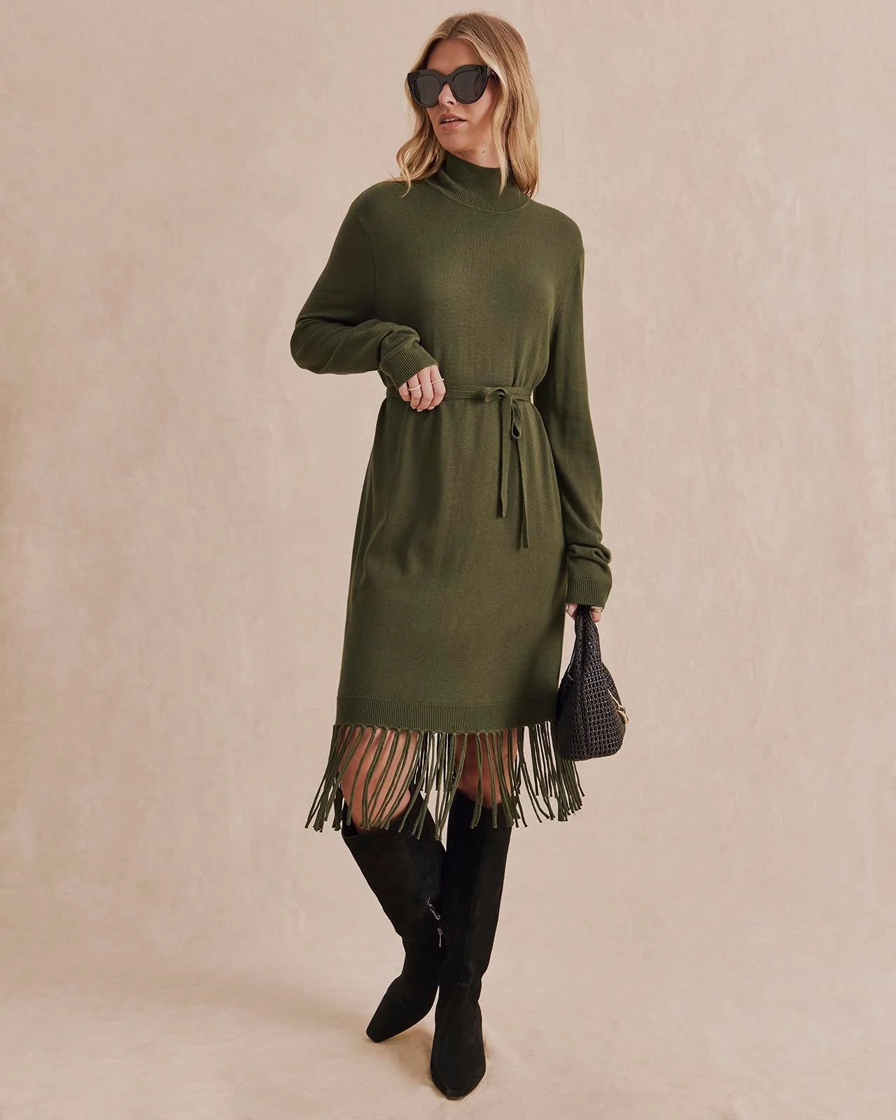 Sadie Fringe Sweater Dress - 1