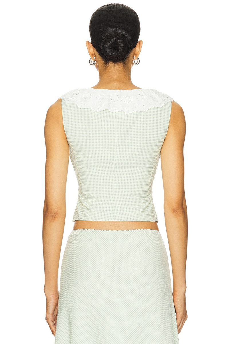 GUIZIO Gingham Paloma Lace Top outlook