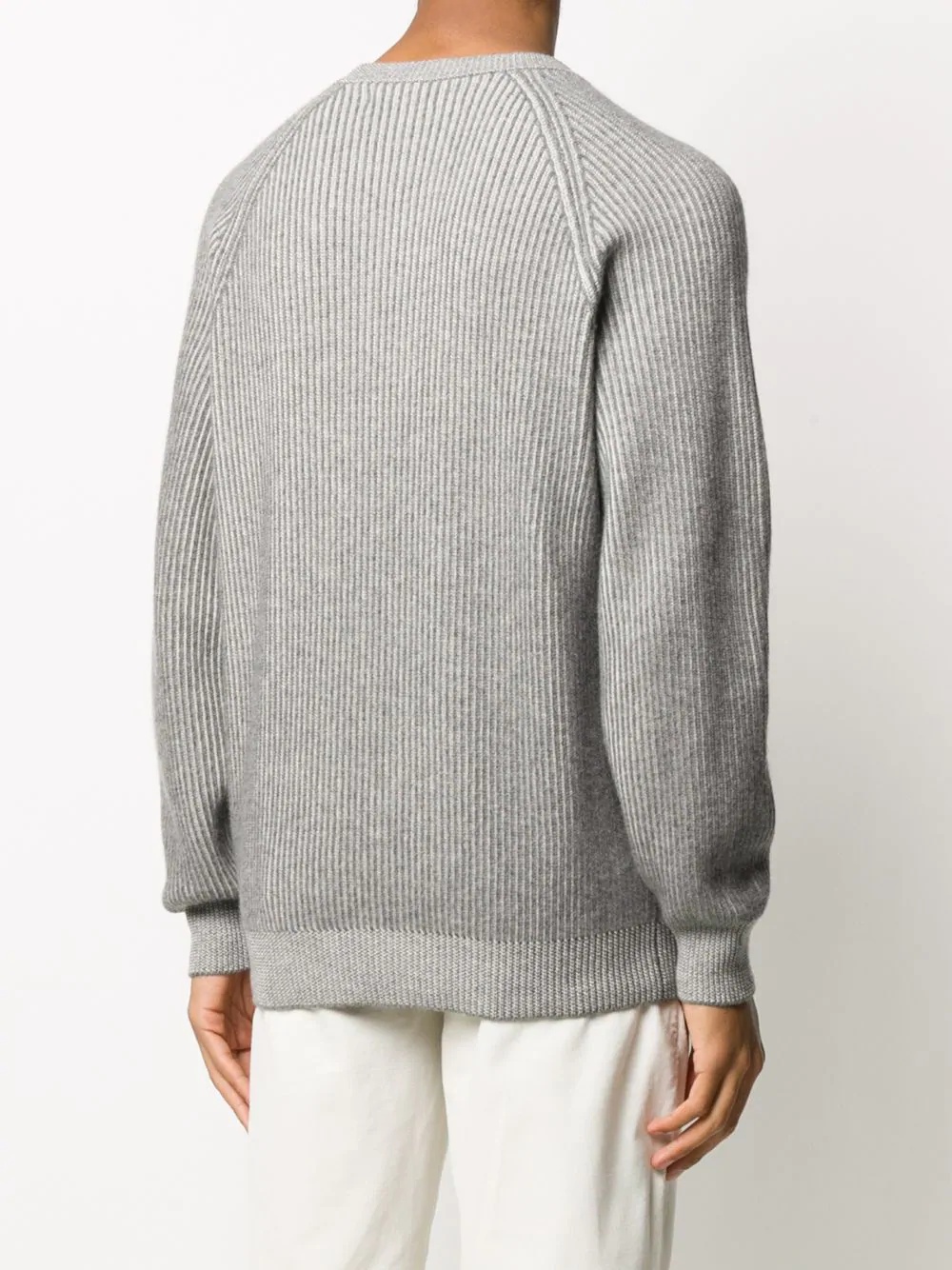 crew neck ribbed sweater - 4