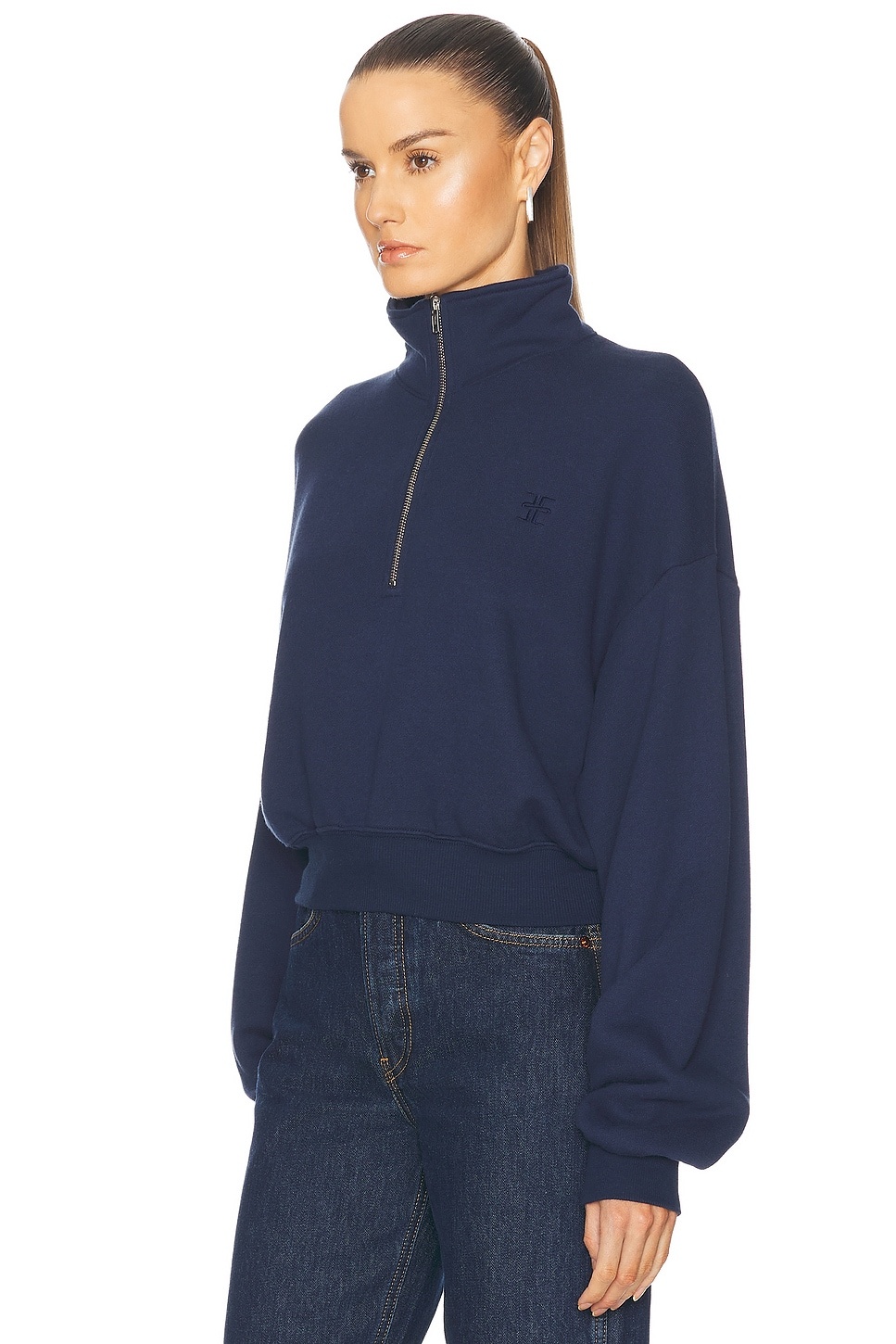 Cropped Half Zip Sweatshirt - 3