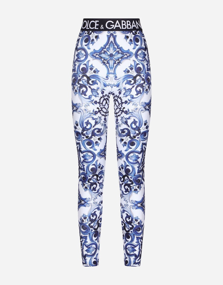 Majolica-print jersey leggings - 3