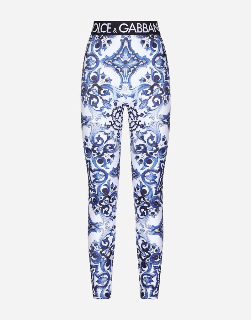 Majolica-print jersey leggings 3