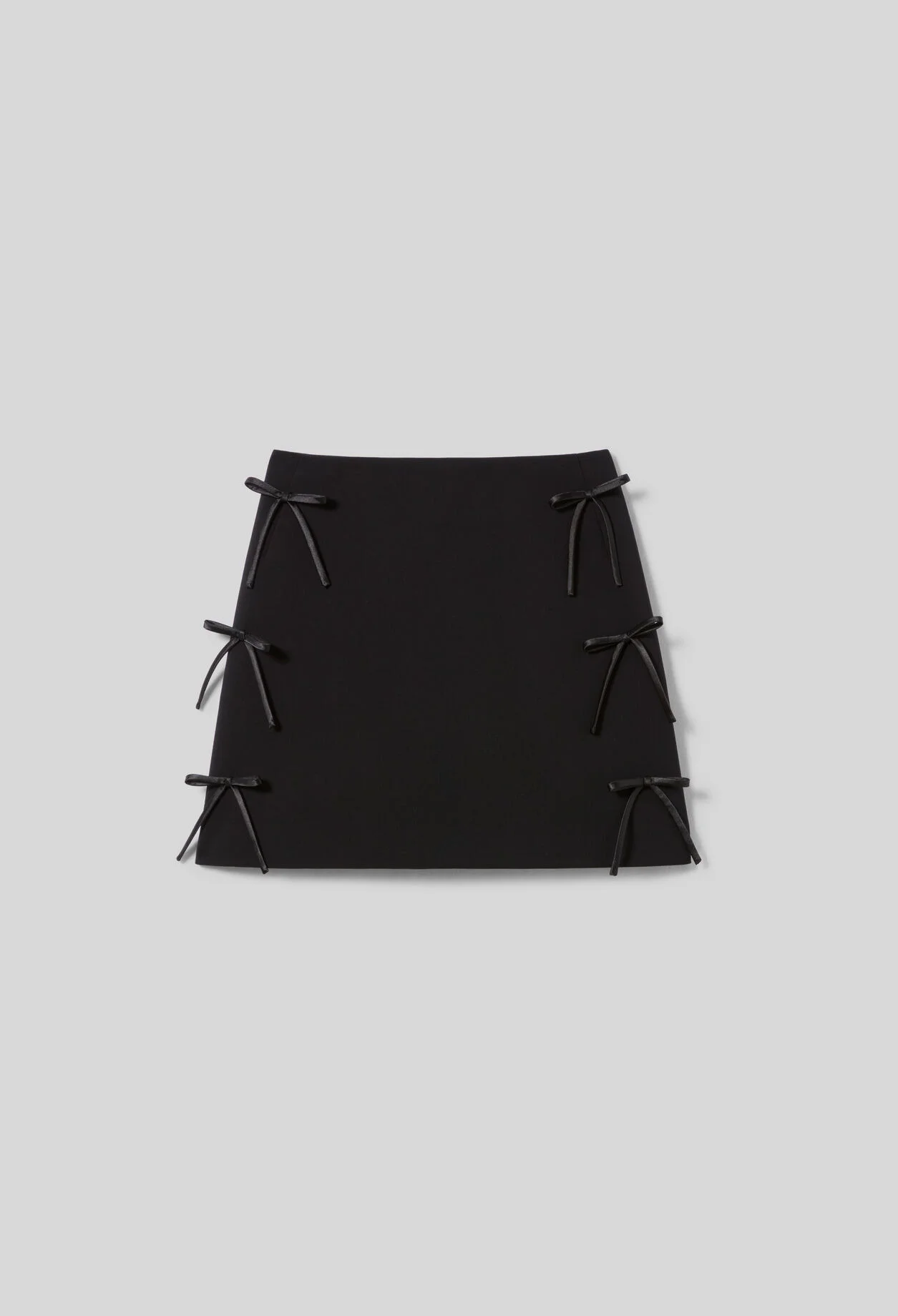 STRAIGHT FLARED SKIRT SATIN BOWS - 1