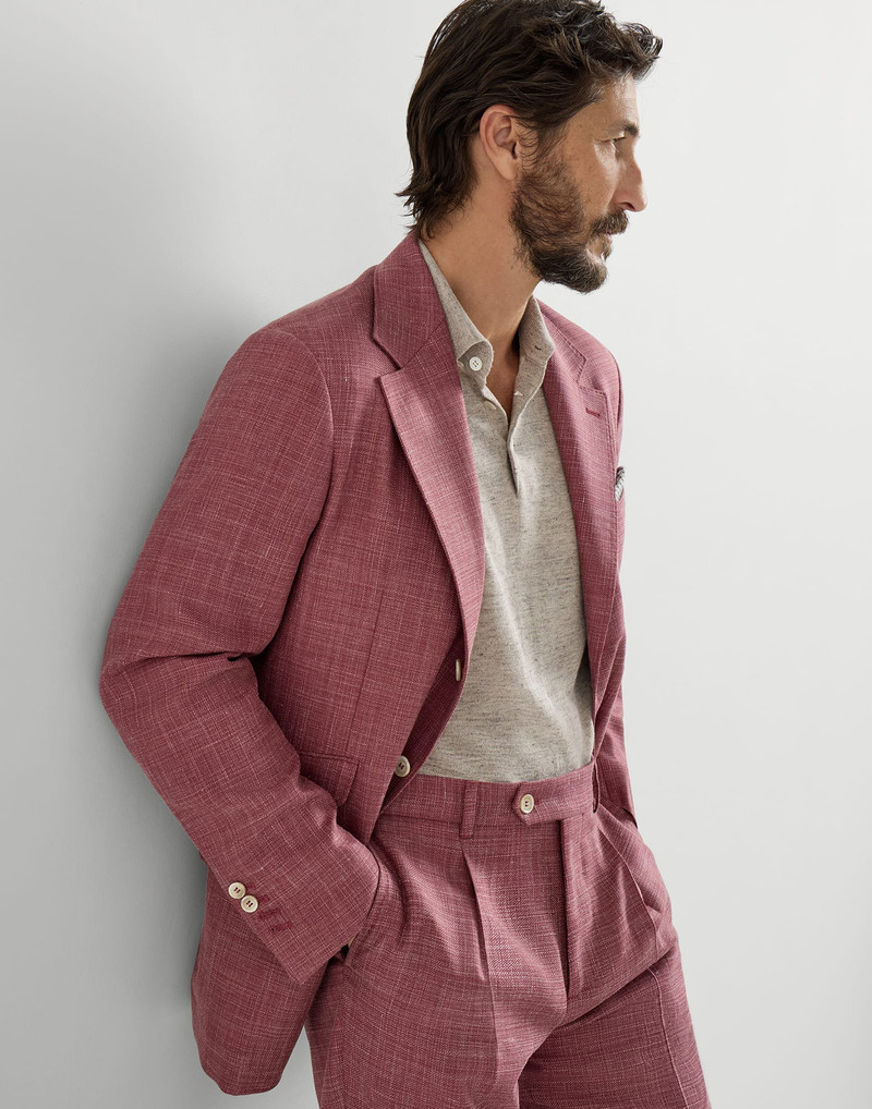 Slubbed virgin wool, silk and linen hopsack deconstructed Cavallo blazer 5
