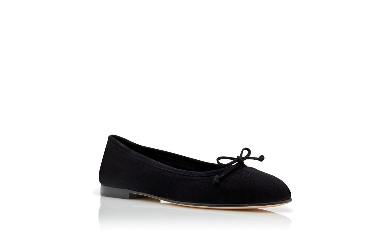 Black Suede Ballerina Flats - 3