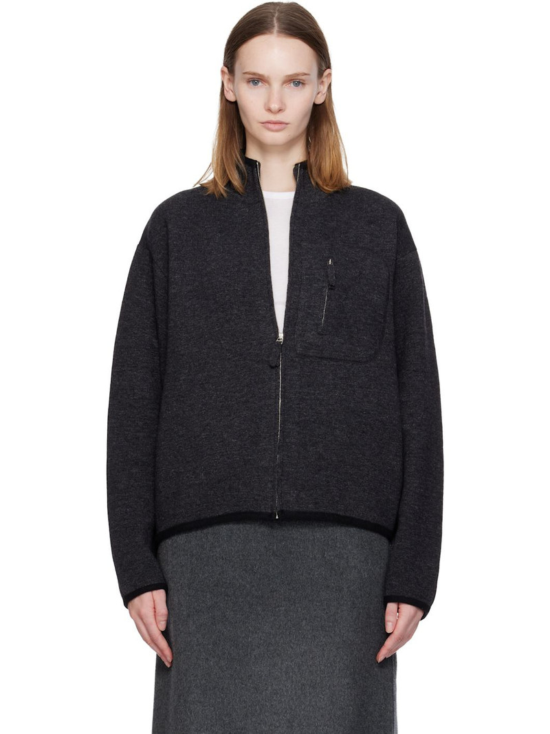 Gray Dicky Zip-Up Sweater 1