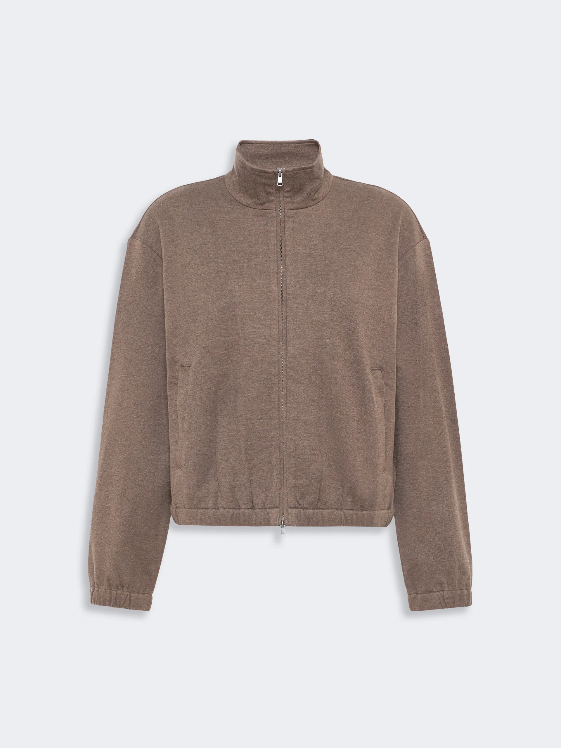 ESPLOSO Silk-blend jersey sweatshirt - MUD - 1