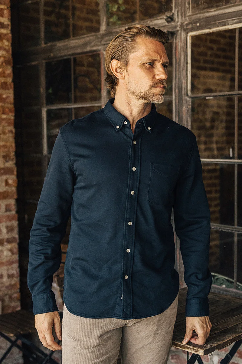 The Tack Double Weave Dobby Stretch - Navy - 1
