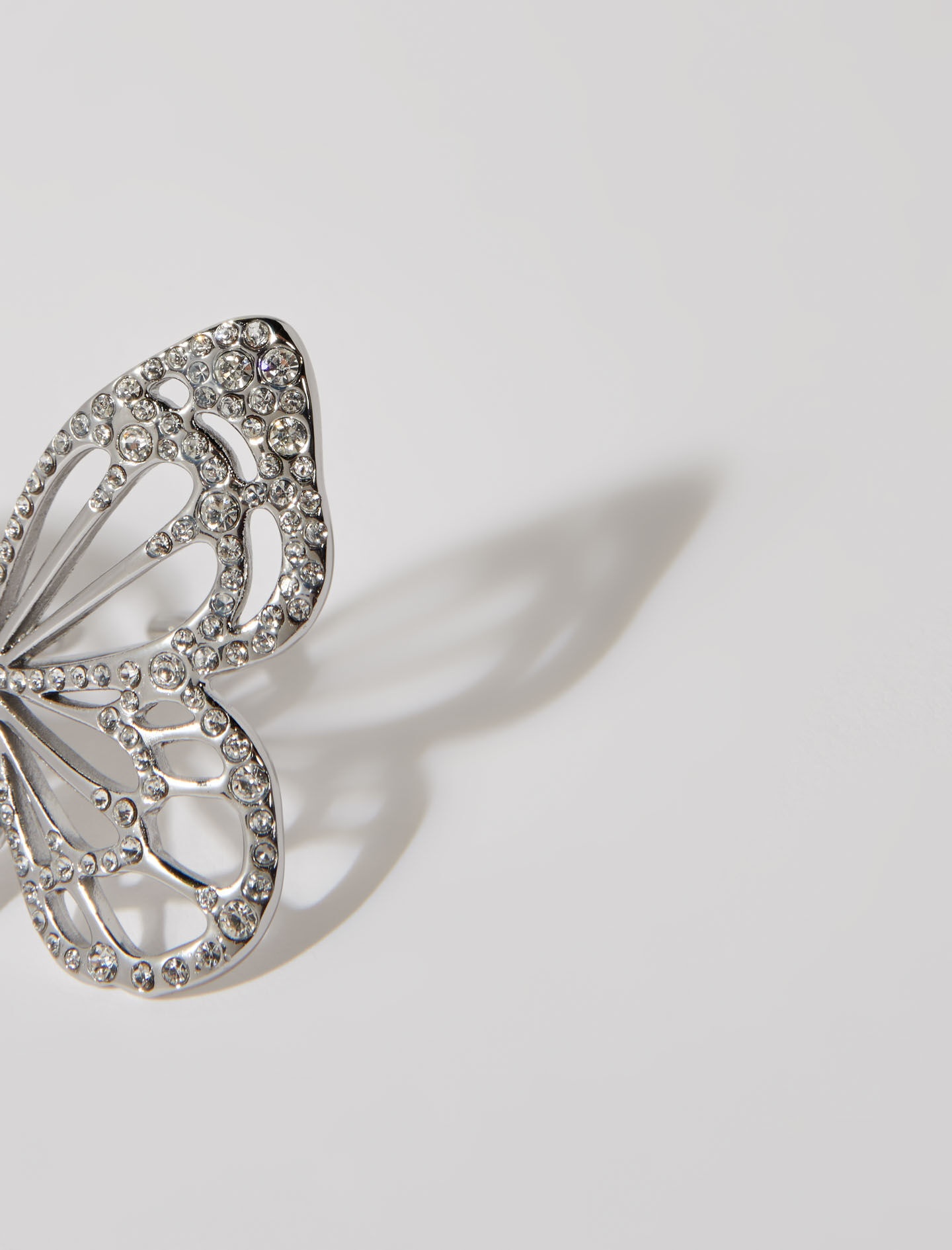 Rhinestone butterfly ring - 3