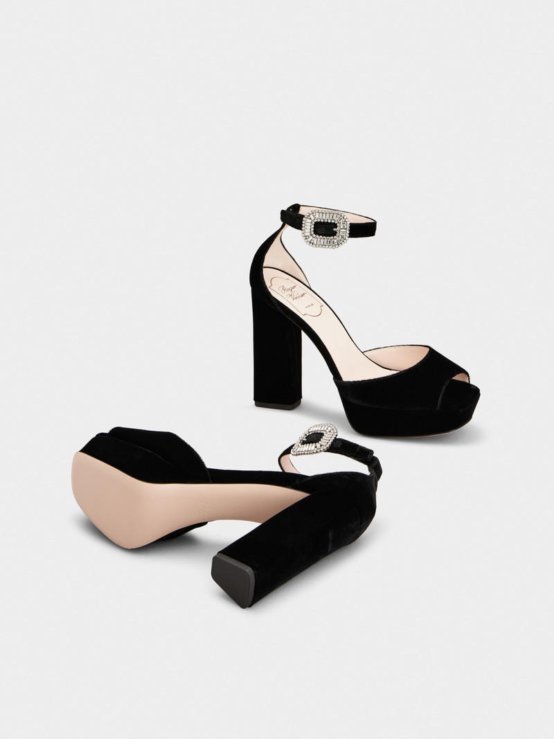 Platform Sandals in velvet 6