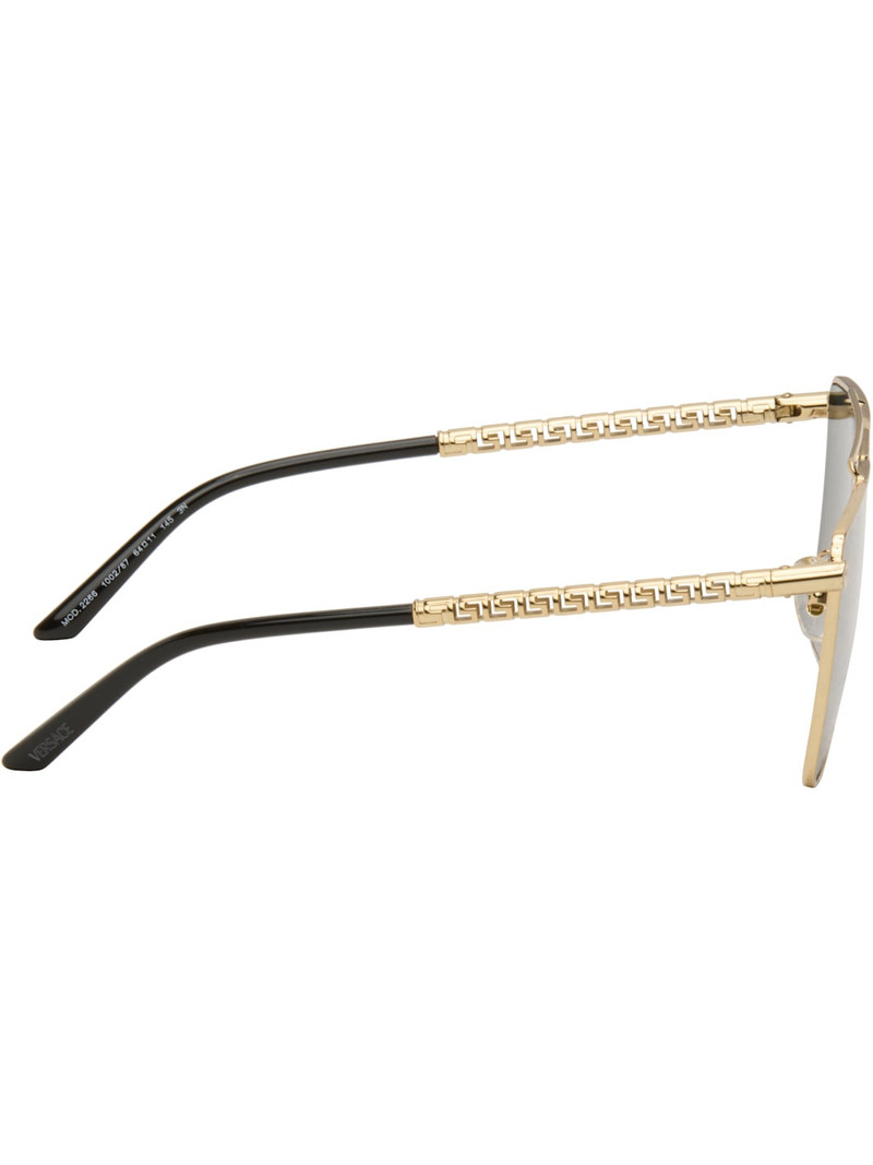 VERSACE Black Tubular Greca Sunglasses outlook