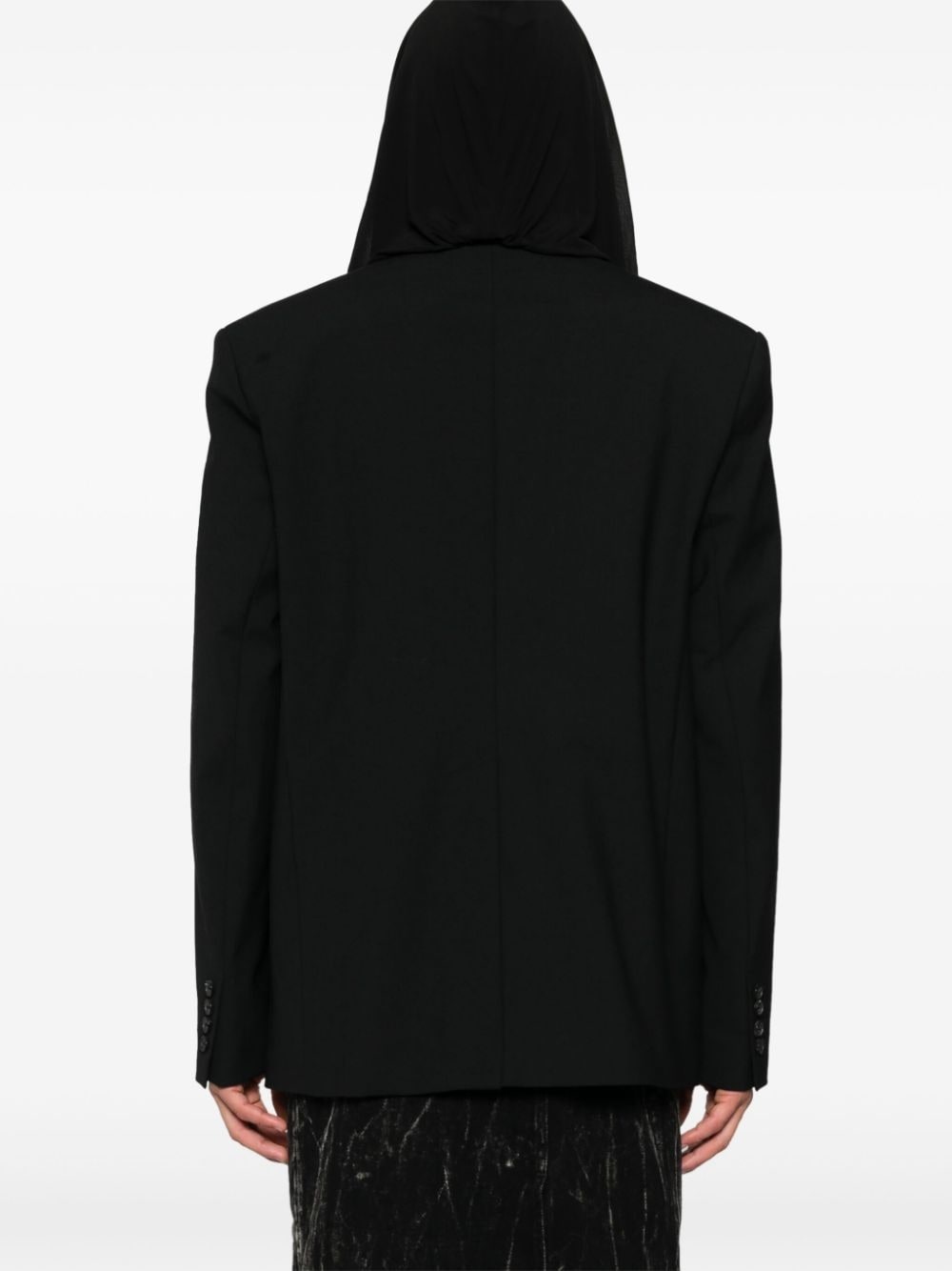 draped hooded blazer - 4