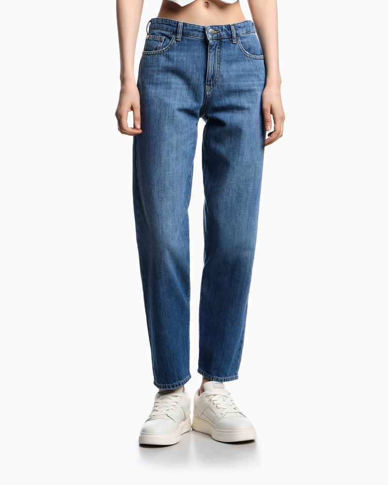 EMPORIO ARMANI J90 COTTON-DENIM CARROT-FIT JEANS outlook