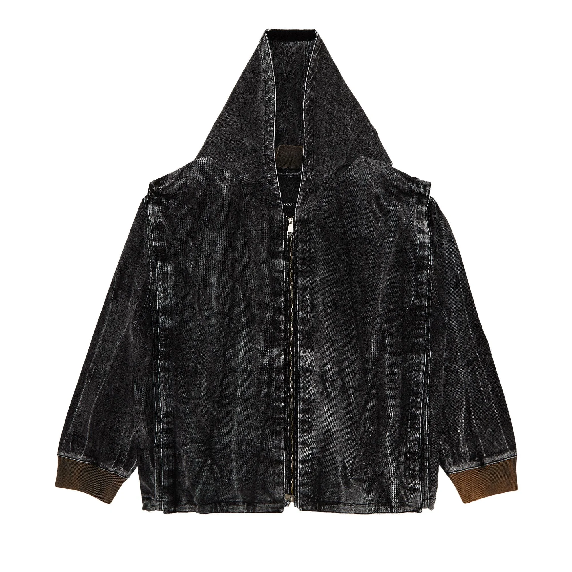Y/Project Velcro Denim Jacket 'Black Vertical Whiskers' - 1