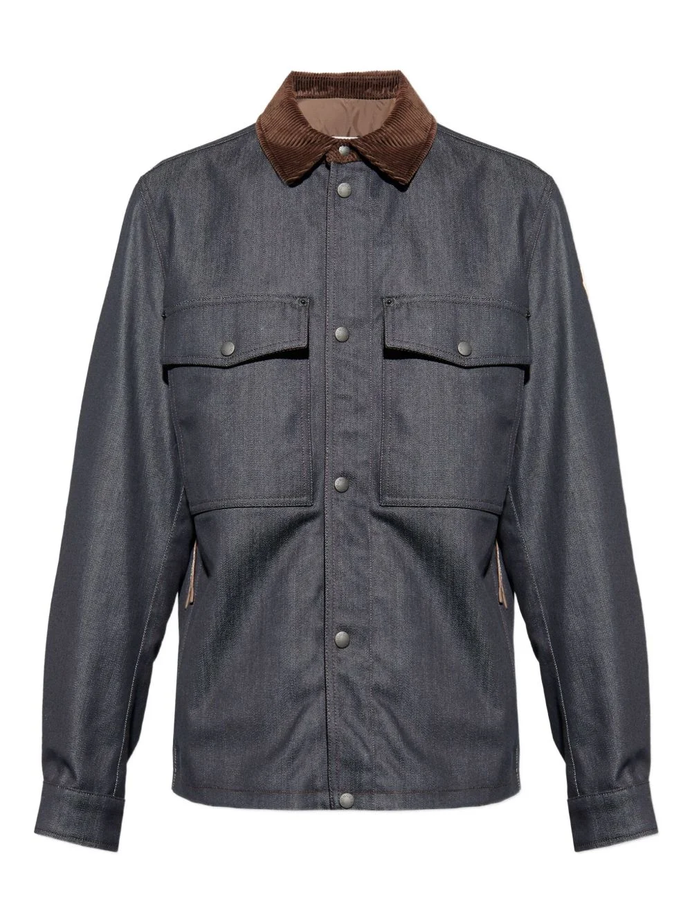 patch-pockets corduroy-collar jacket shirt - 1