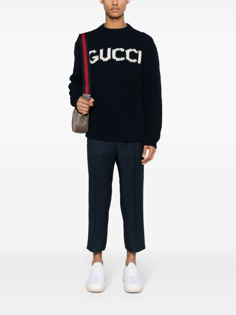 GUCCI logo-intarsia wool jumper outlook