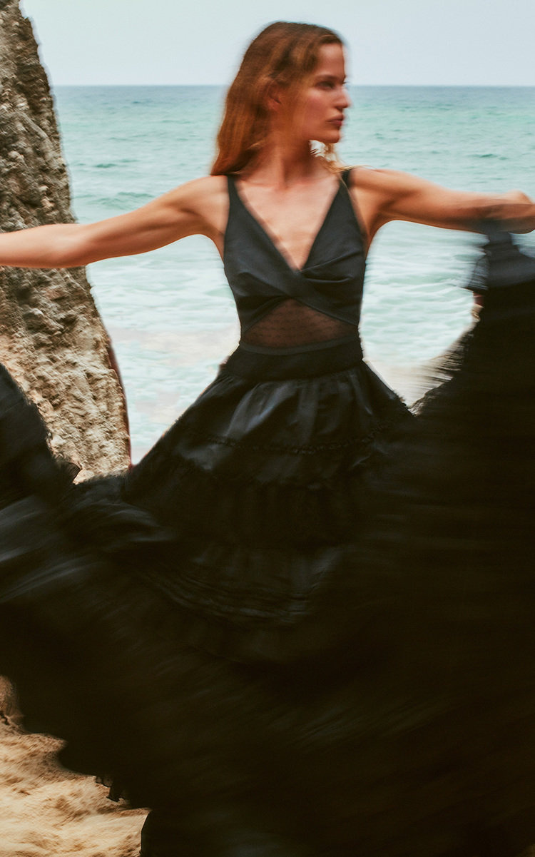 Romina Ruffled Maxi Dress black - 2