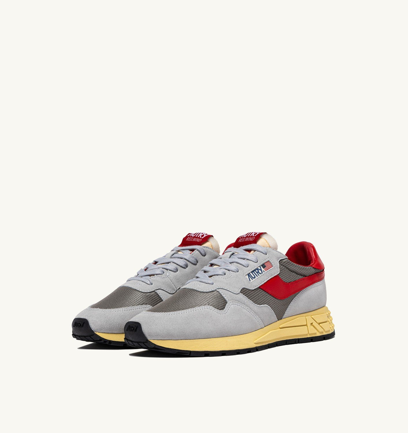 REELWIND LOW SNEAKERS IN GRAY AND MOON SUEDE AND MESH - 2