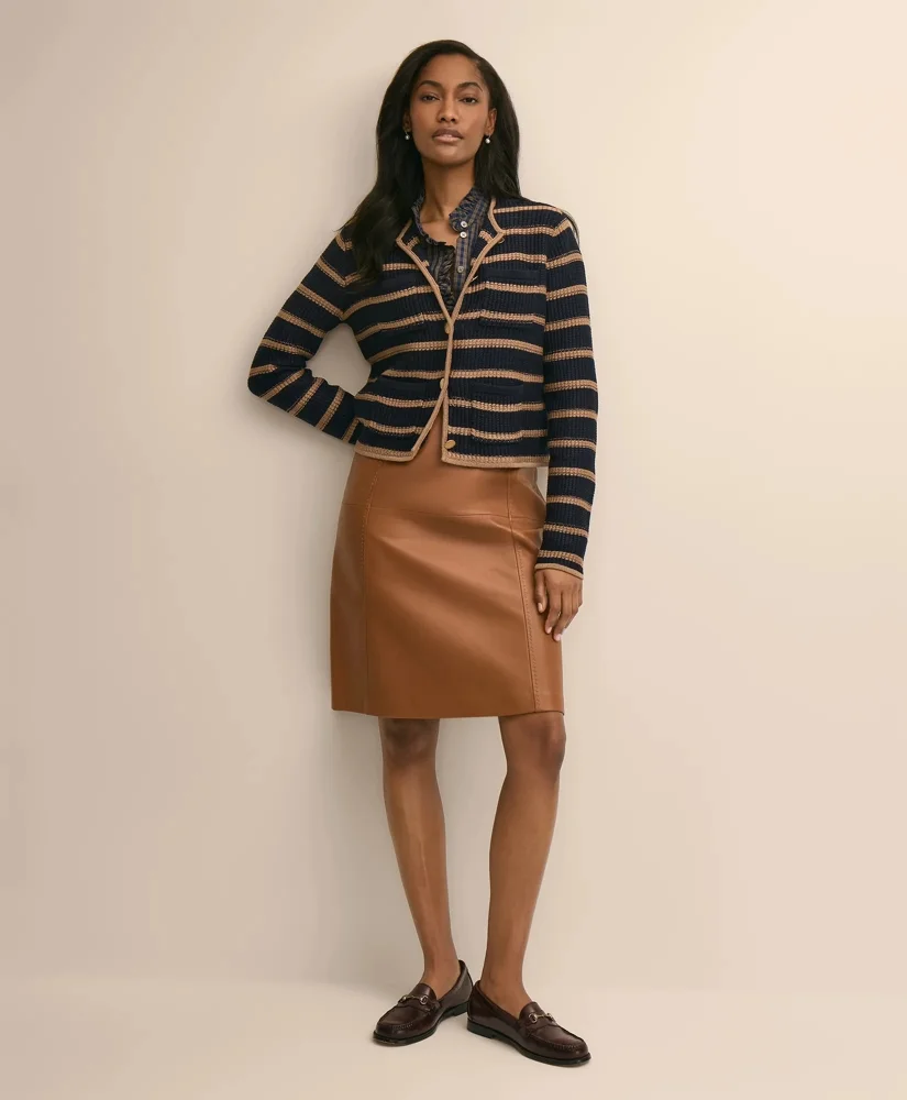 Leather A-Line Skirt - 1