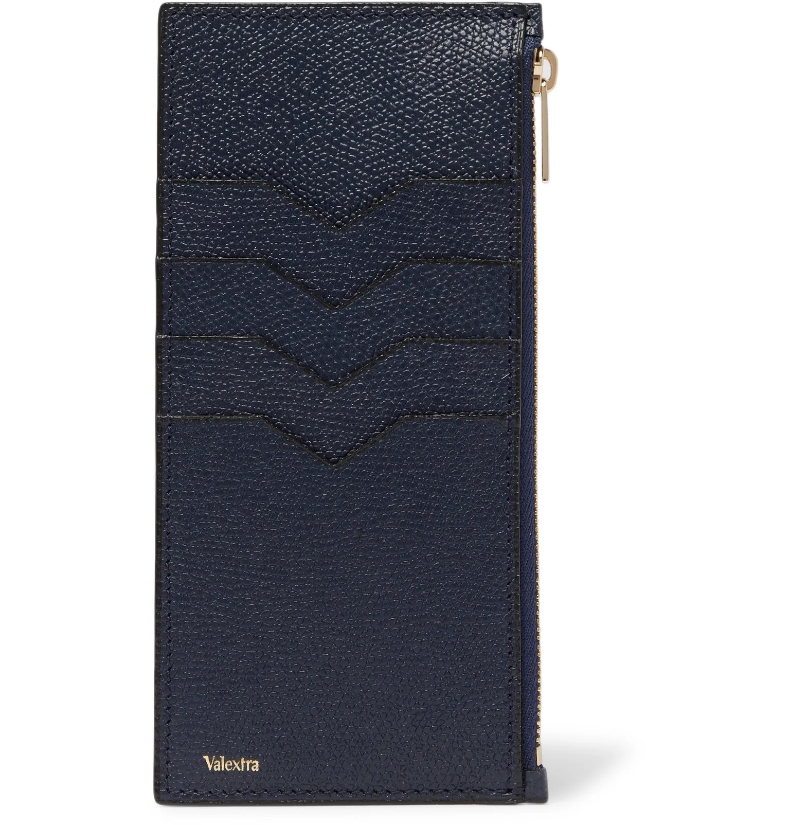 Pebble-Grain Leather Zipped Cardholder - 1