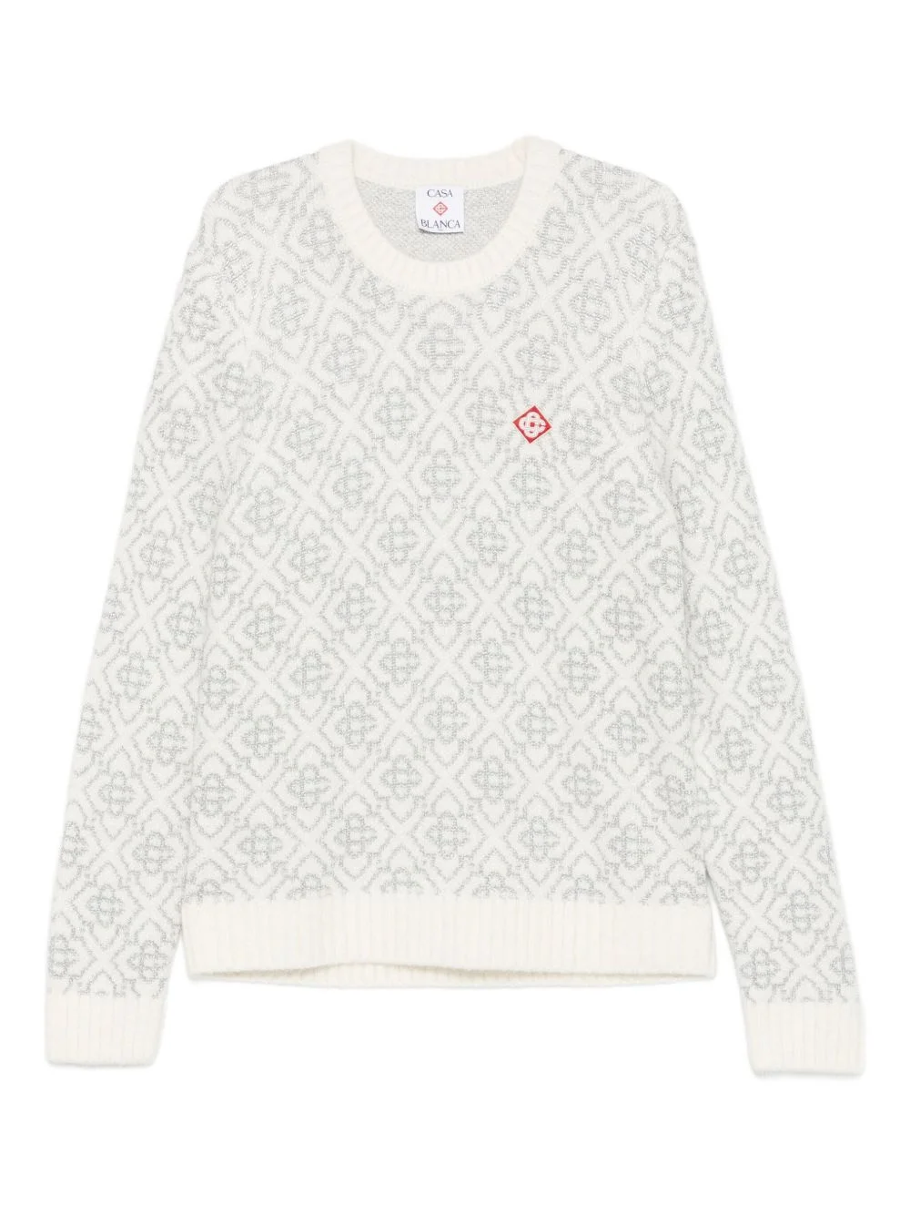 patterned logo sweater - 1