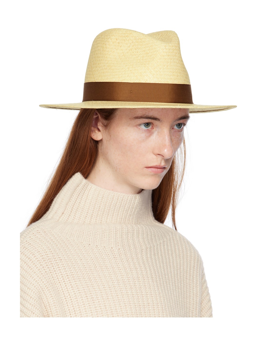 Beige Trim Panama Hat - 2
