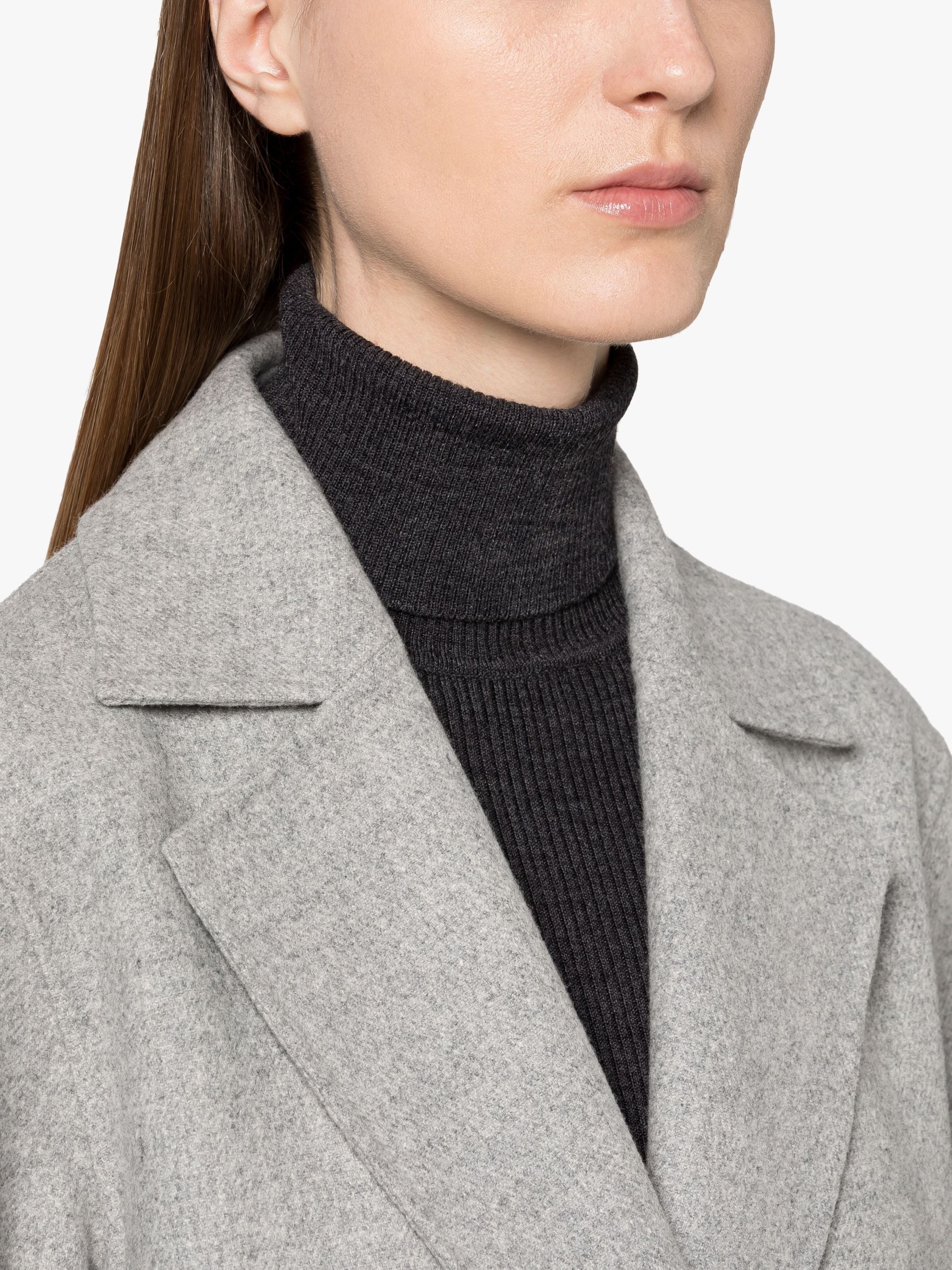 BALERNO LIGHT GREY WOOL COAT - 5