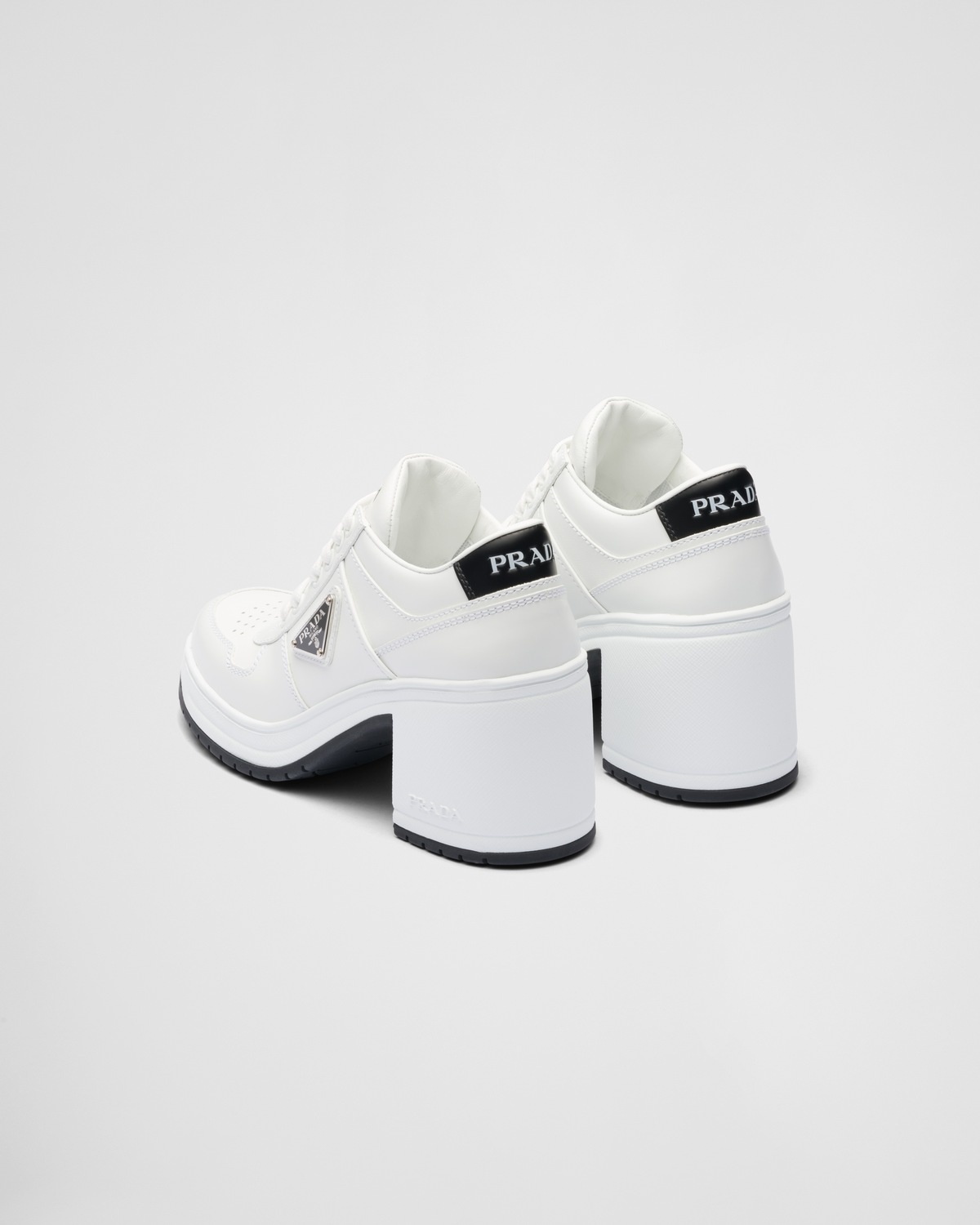 Downtown high-heeled leather sneakers - 5