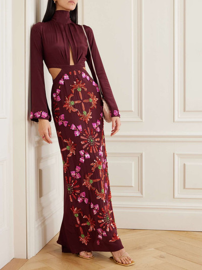 Johanna Ortiz + NET SUSTAIN Aurora Mágica sequin-embellished cutout silk maxi dress outlook