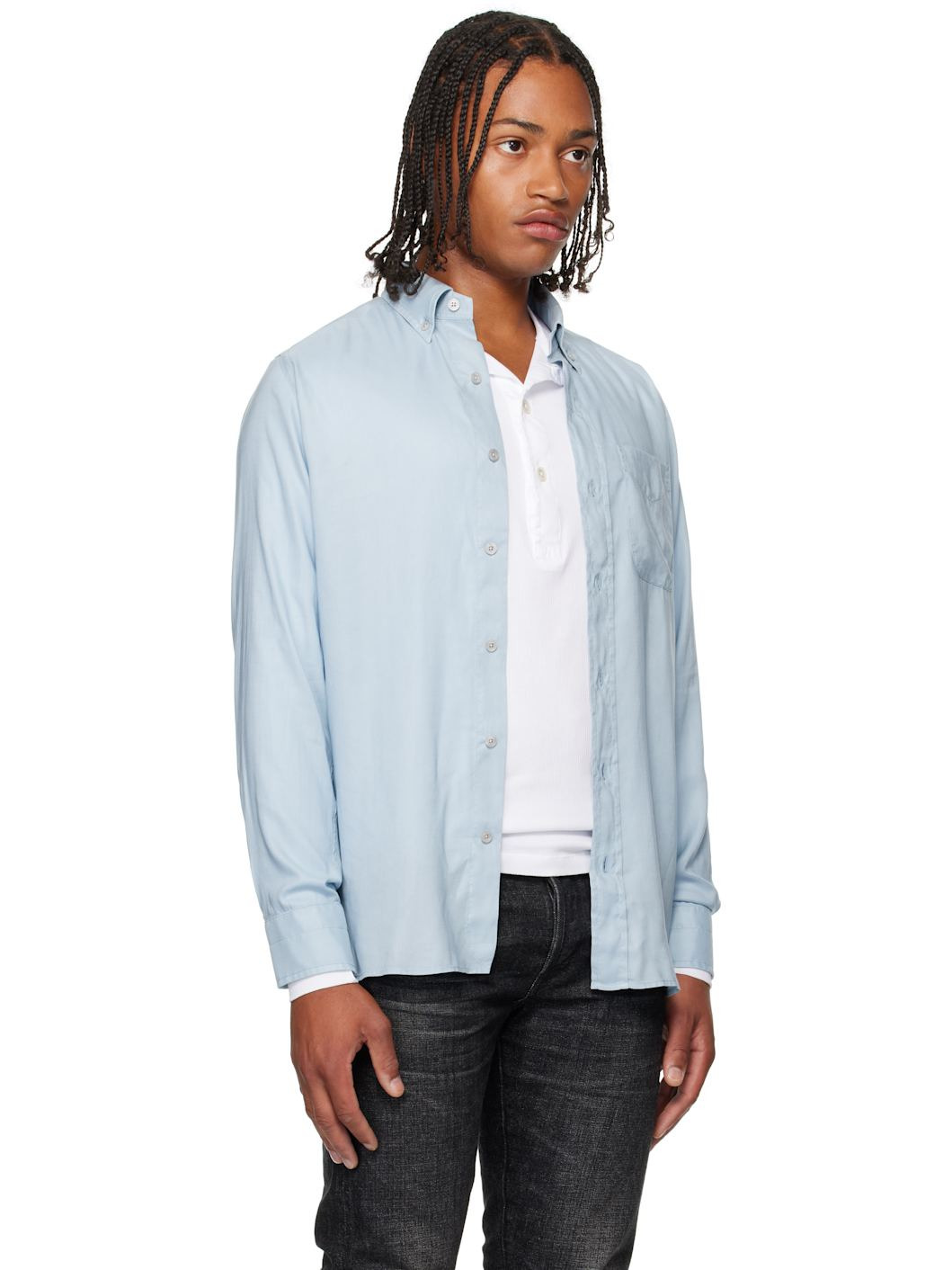Blue Fluid Shirt - 2